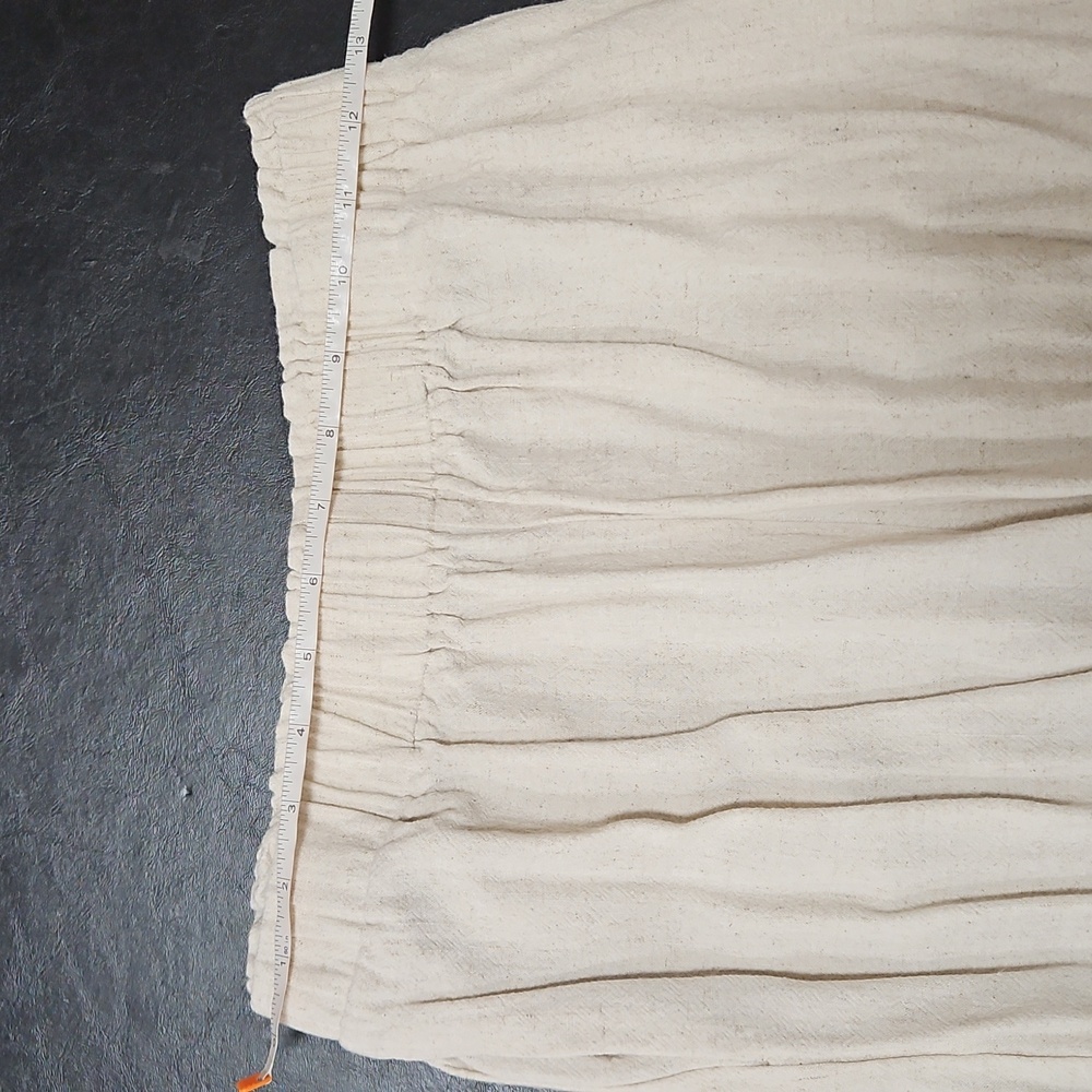Petal + Pup M 100% Linen High Rise Wide Leg Cropped Pants Beige Quiet Luxury - Picture 6 of 10